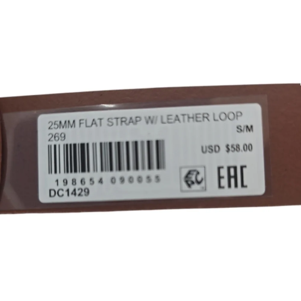 Frye NWT Genuine Leather Belt Harness Buckle Size S/M Leather Loop Retail $58
